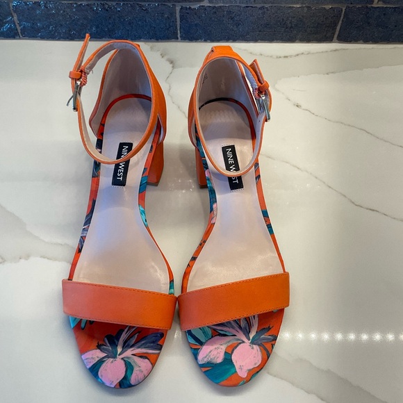 Nine West Orange Women's Ankle Strap Sandals - Picture 1 of 16